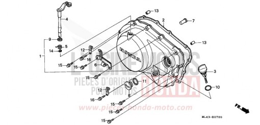 PANNEAU CARTER-MOTEUR D. CB450SG de 1986